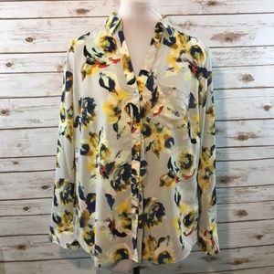 The Limited Floral Buttondown Blouse, Large